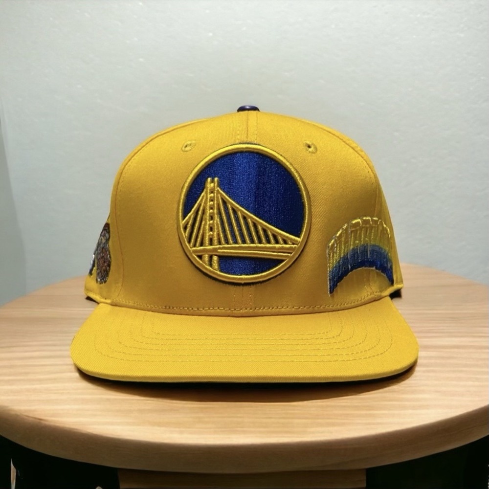 NBA Golden State Warriors Pro Standard SnapBack Hat Yellow Side Script Cap